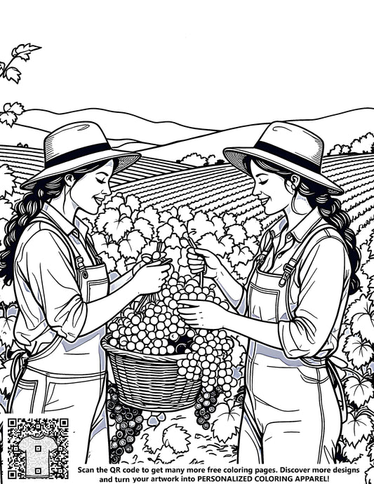 FREE Vineyard Harvest Coloring Page Download NOW