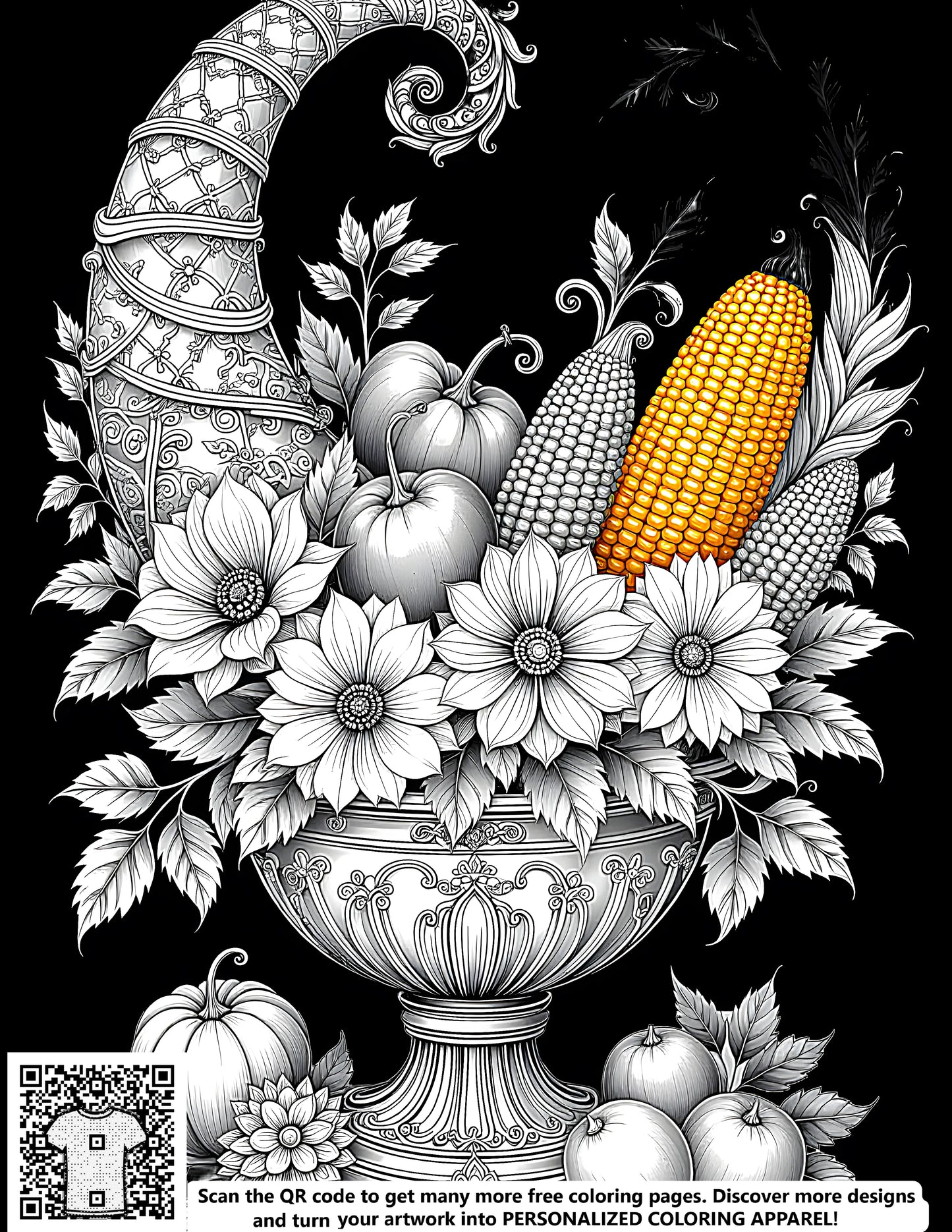 FREE Cornucopia Coloring Page - Download NOW