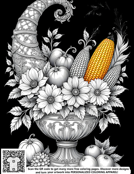FREE Cornucopia Coloring Page - Download NOW