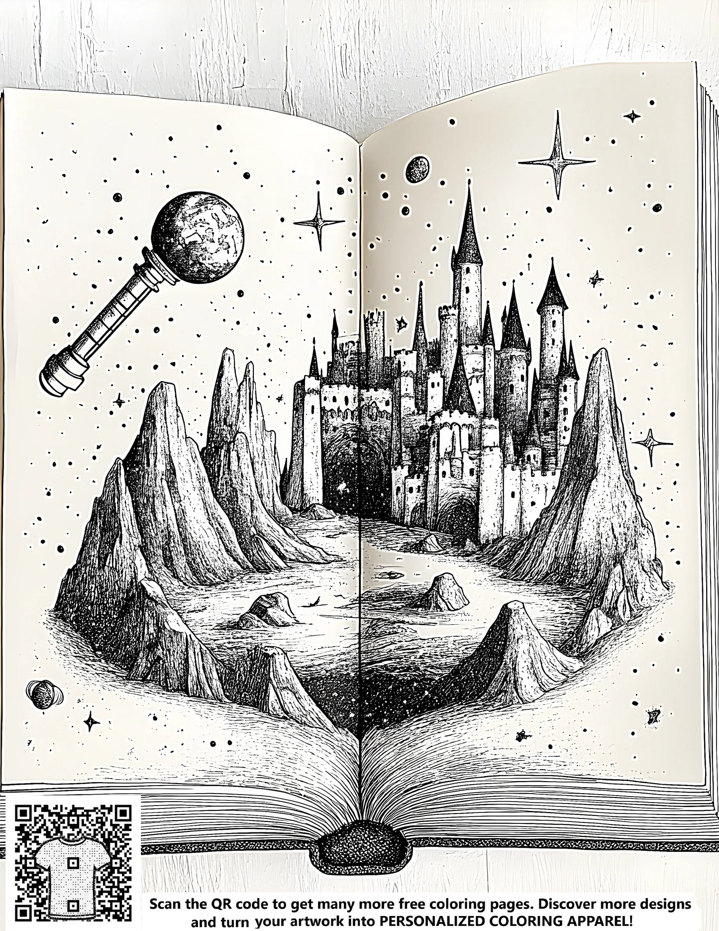 FREE Magic Castle Coloring Page - Printable Celestial Adventure Download