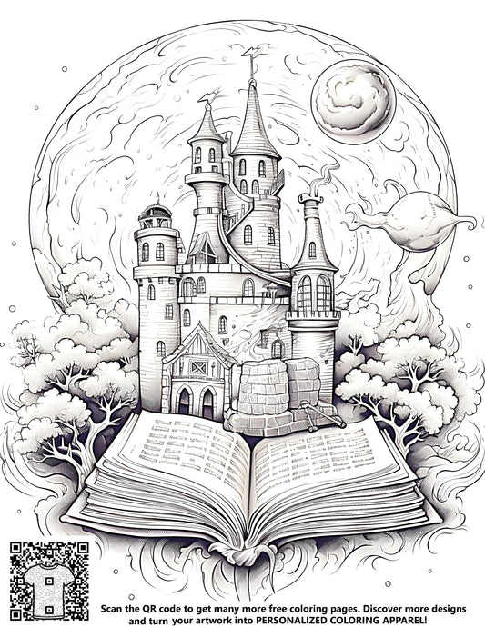 FREE Fantasy Castle Coloring Page - Printable Whimsical Scene Download