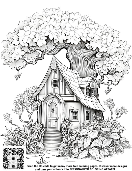 FREE Cottage Coloring Page Download NOW