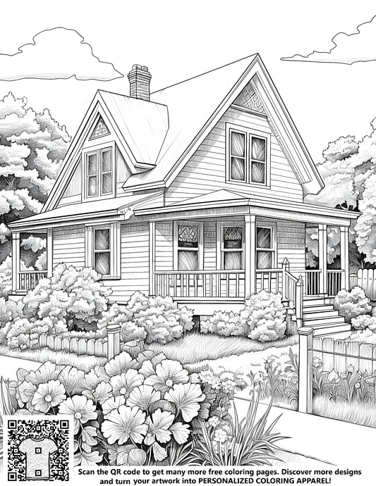 FREE Cottage-Style House Coloring Page Download