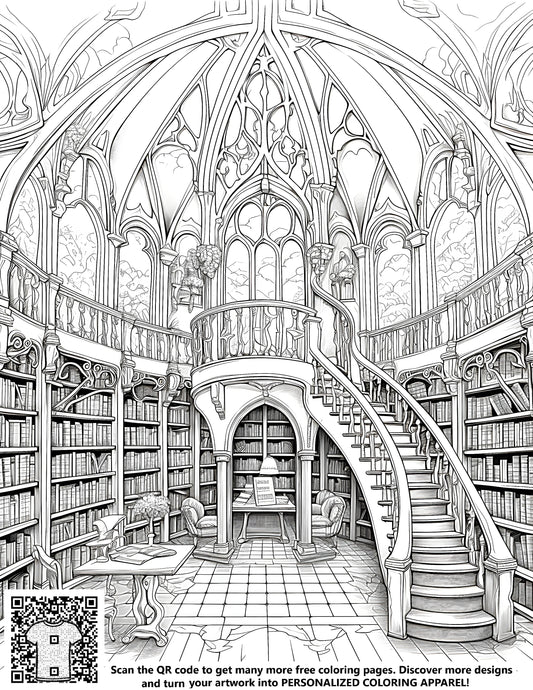 FREE Grand Library Coloring Page Download NOW