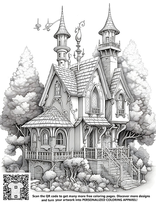 FREE Fantasy House Coloring Page - Download NOW