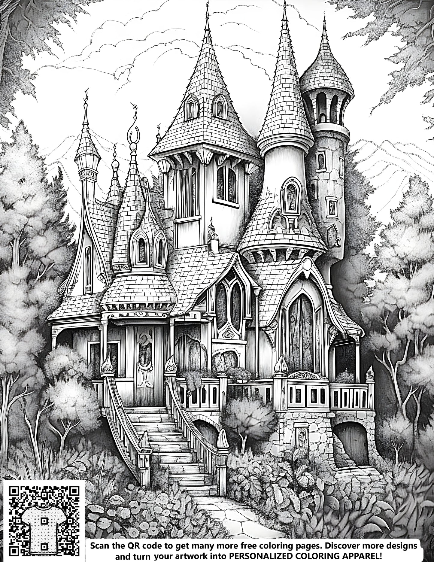 FREE Fairy Tale Castle Coloring Page - Printable Download