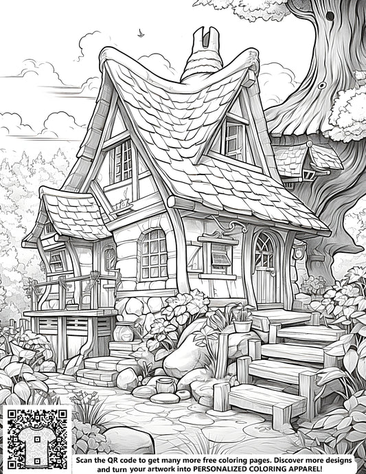 FREE Fairytale Cottage Coloring Page - Download NOW