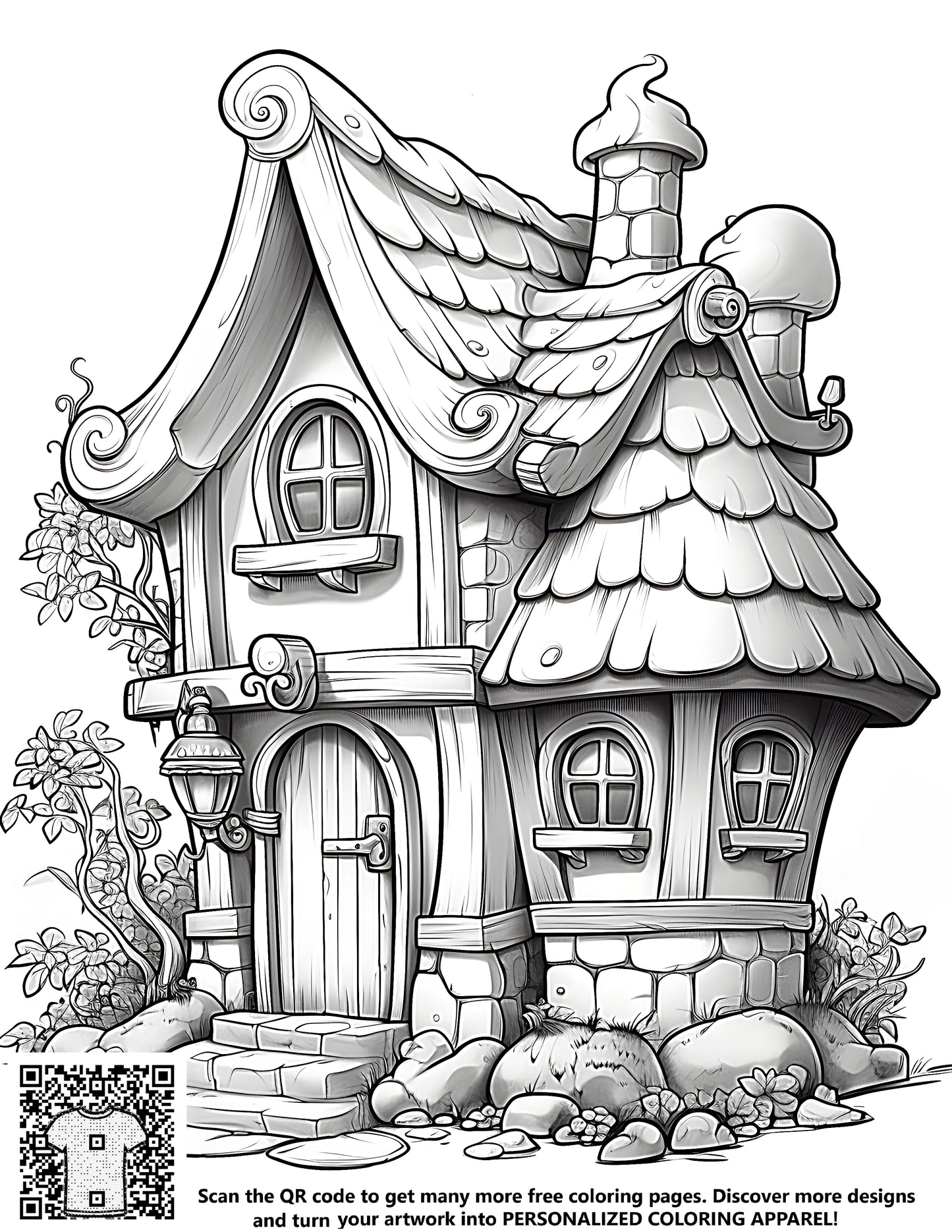 FREE Fairytale Cottage Coloring Page Download NOW