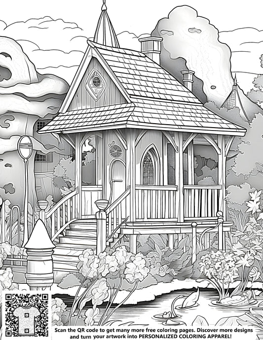 FREE Cottage Garden Coloring Page - Download NOW