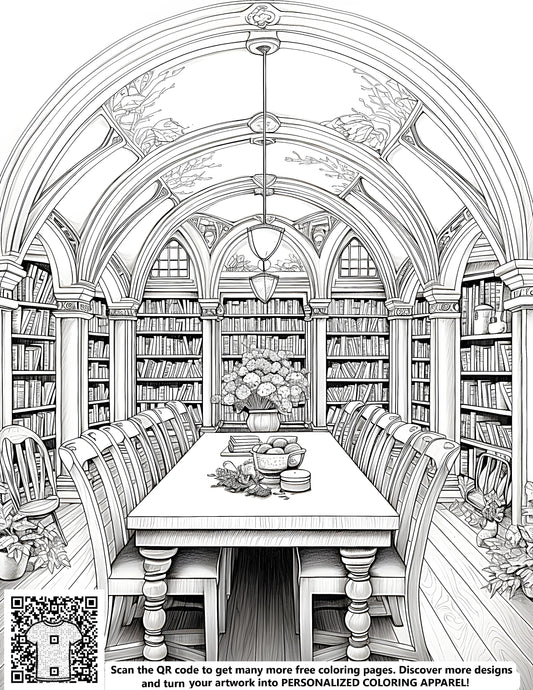 FREE Library Coloring Page Download NOW