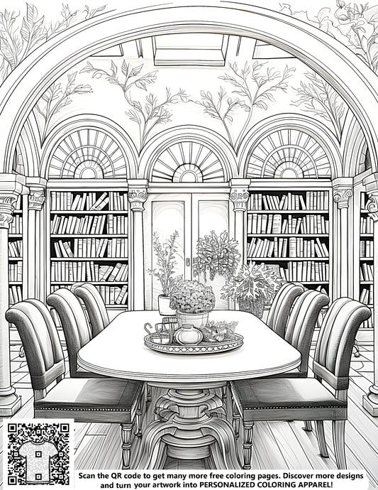 FREE Library Room Coloring Page - Download NOW