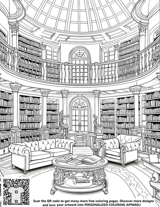 FREE Home Library Coloring Page - Download NOW