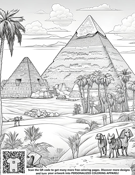 FREE Egyptian Pyramids Coloring Page - Printable Download