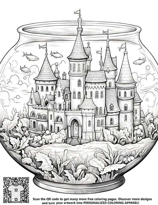 FREE Castle in a Fishbowl Coloring Page - Download NOW