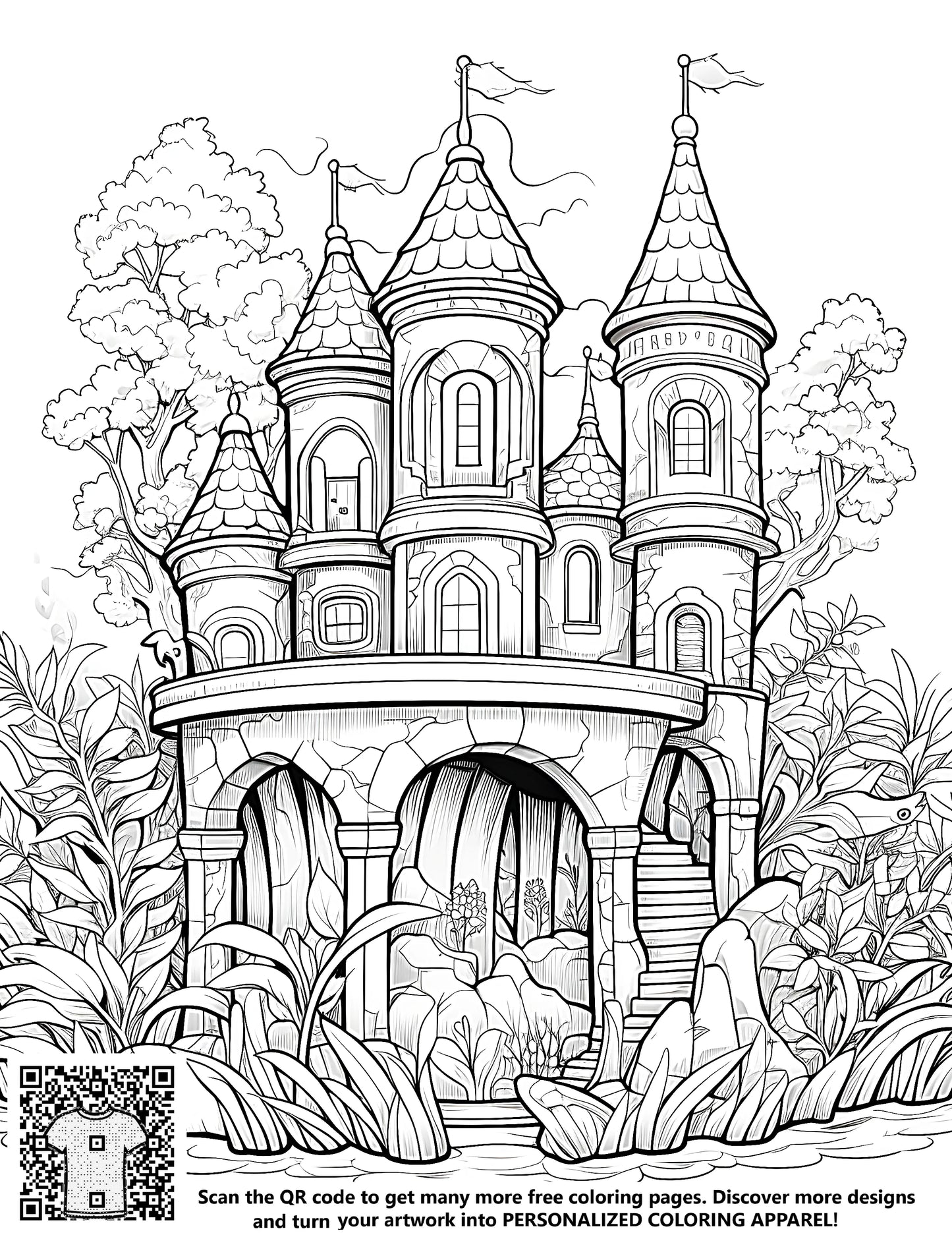 FREE Medieval Castle Coloring Page - Printable Download