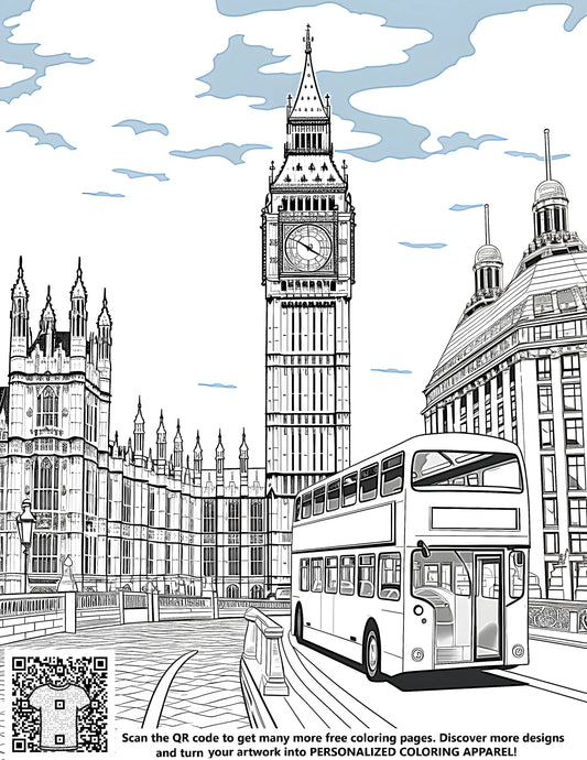 FREE London Landmarks Coloring Page - Download NOW