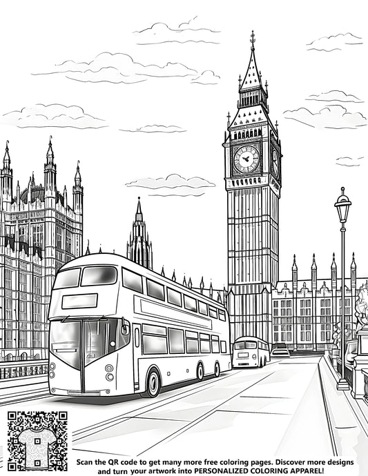 FREE London Landmark Coloring Page - Printable Download