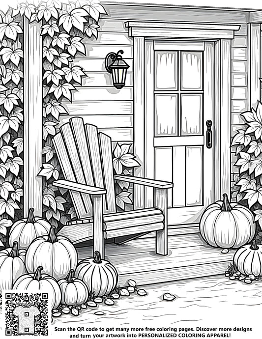 FREE Cozy Cottage Porch Coloring Page Download 🏰 – Davinci in You