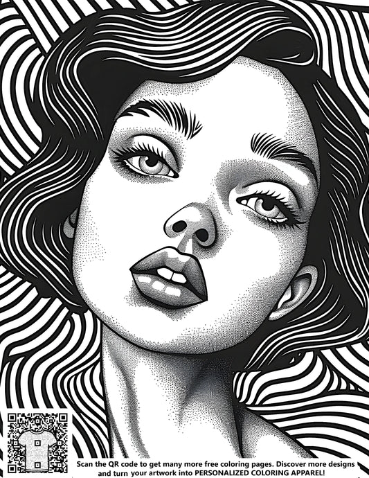 FREE Abstract Woman Portrait Coloring Page - Download NOW