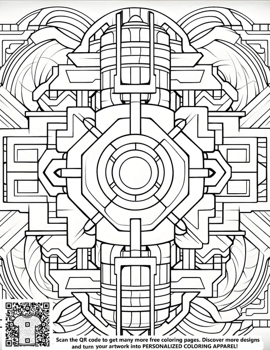 FREE Abstract Geometric Coloring Page - Download NOW