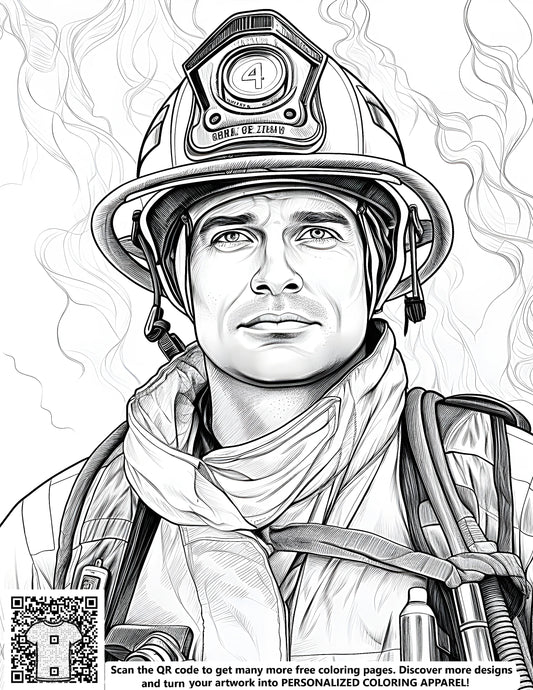 FREE Firefighter Coloring Page - Printable Download