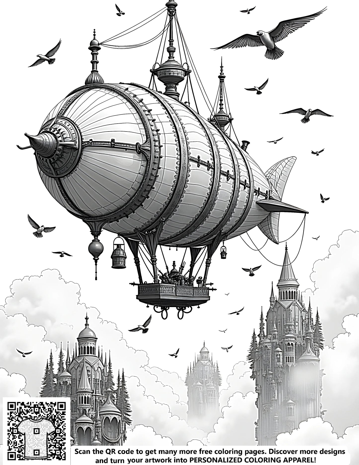 Coloring kit with fantasy castle designs
