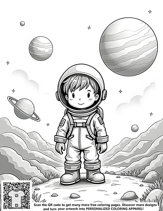 FREE Young Astronaut Coloring Page - Printable Celestial Adventure Download