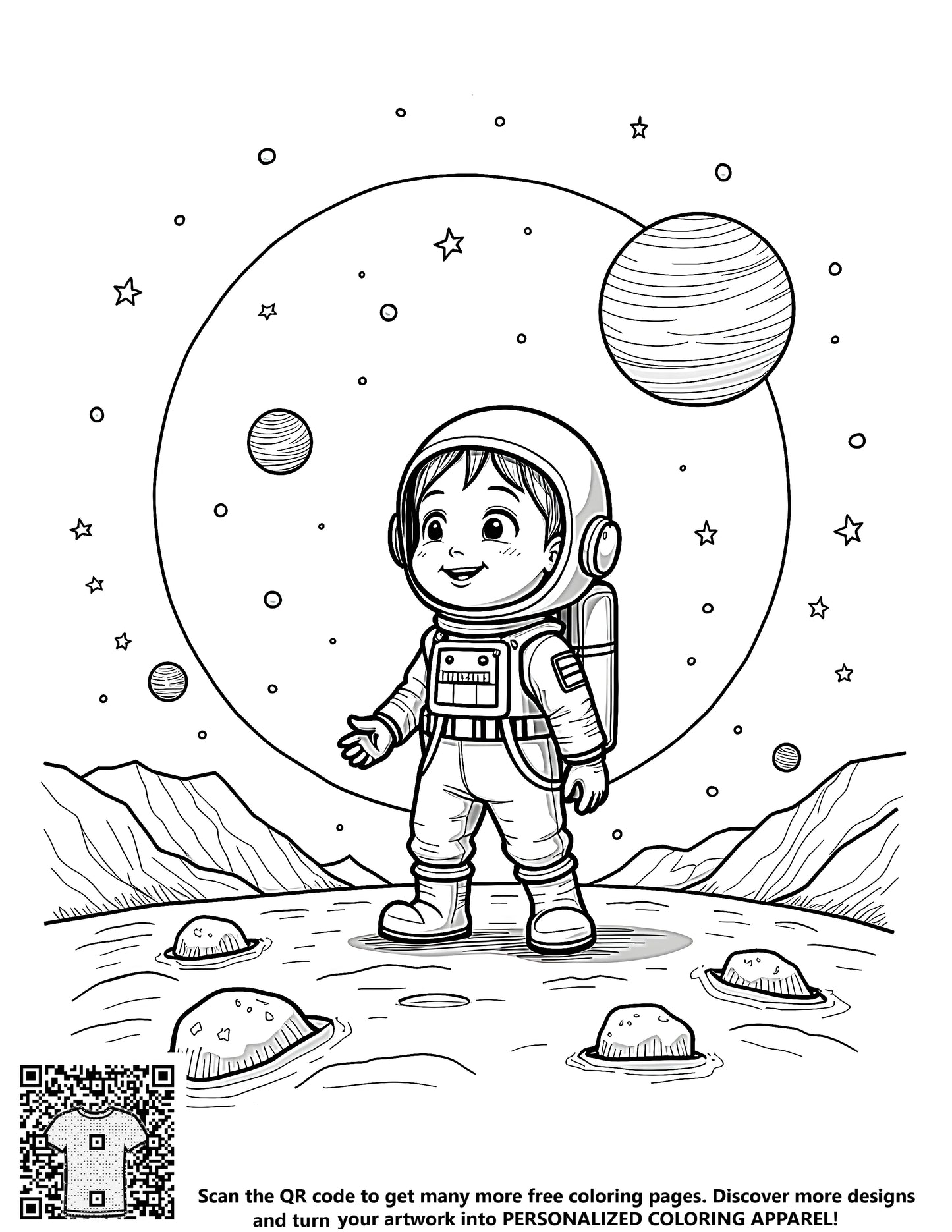 FREE Astronaut Adventure Coloring Page - Printable Download