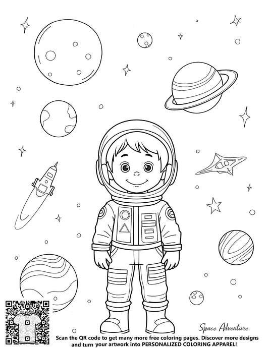 FREE Young Astronaut Adventure Coloring Page Download