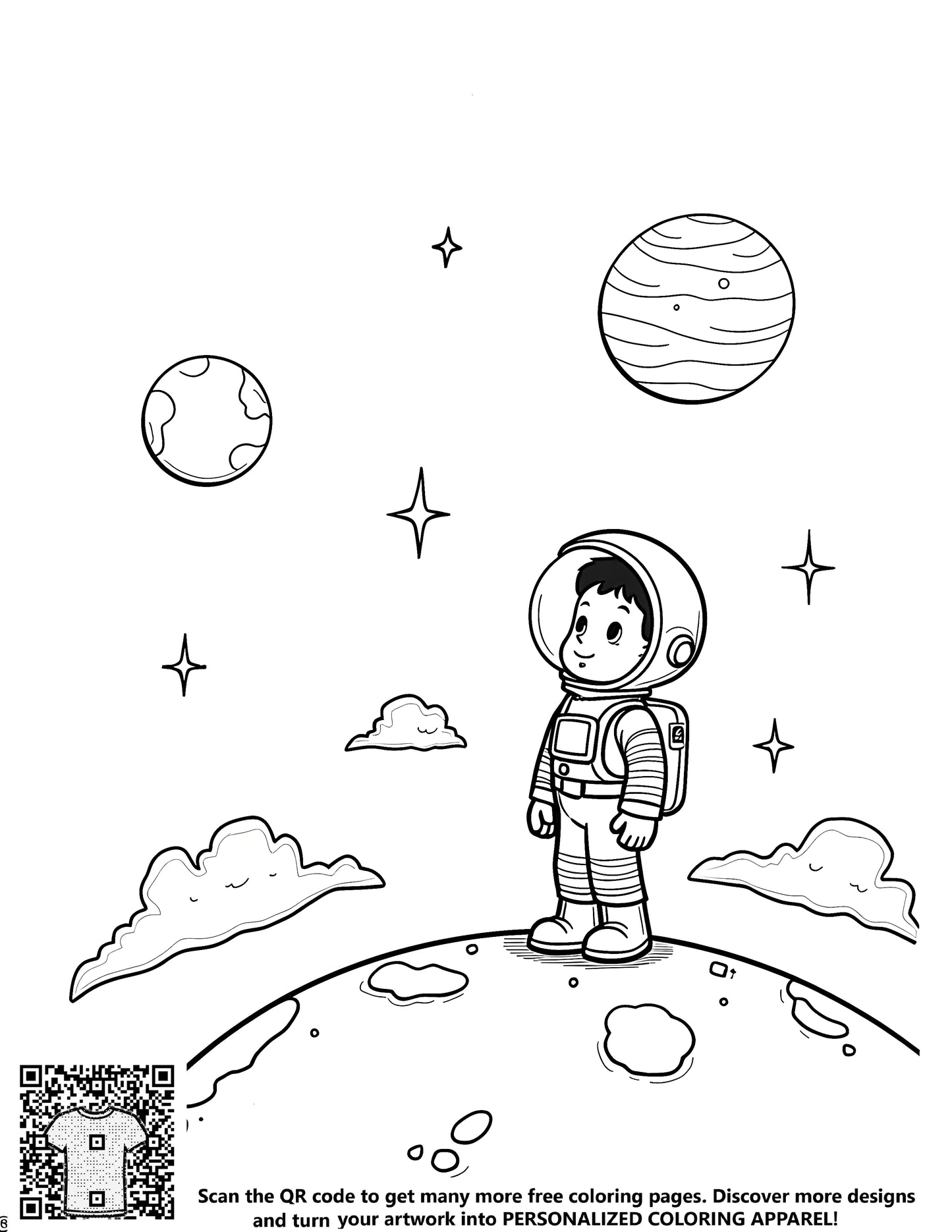 FREE Young Astronaut Coloring Page - Printable Space Exploration Adventure Download