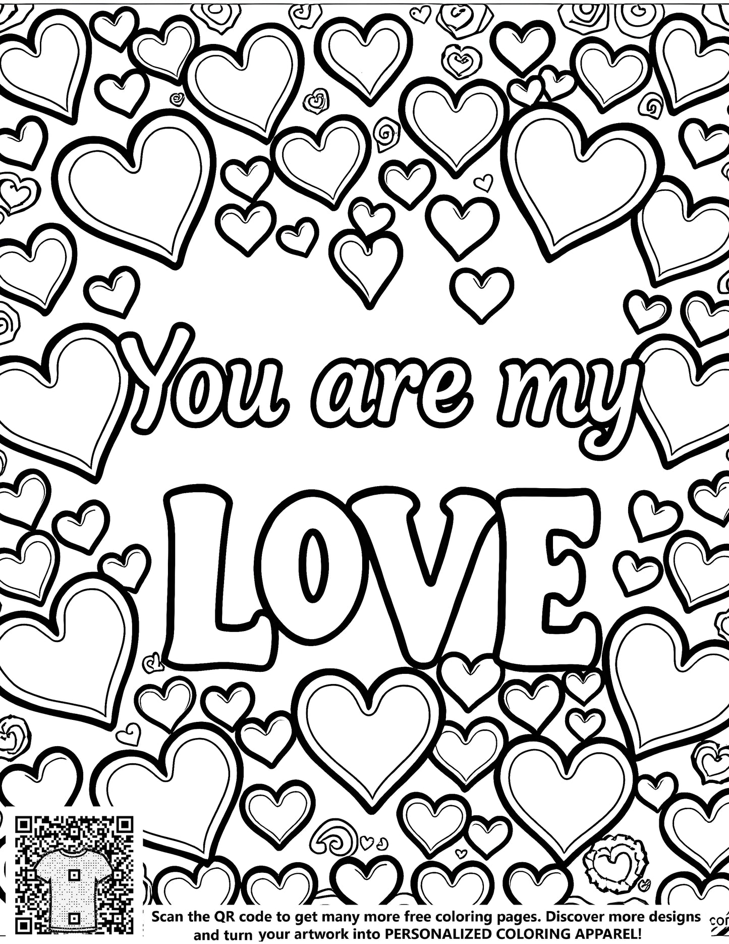 FREE You Are My LOVE Coloring Page Download NOW