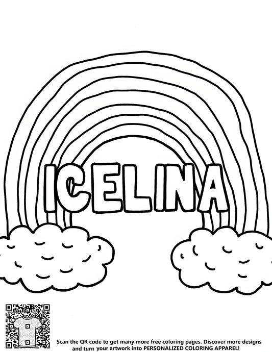 FREE Rainbow Over 'Icelina' Coloring Page - Printable Download