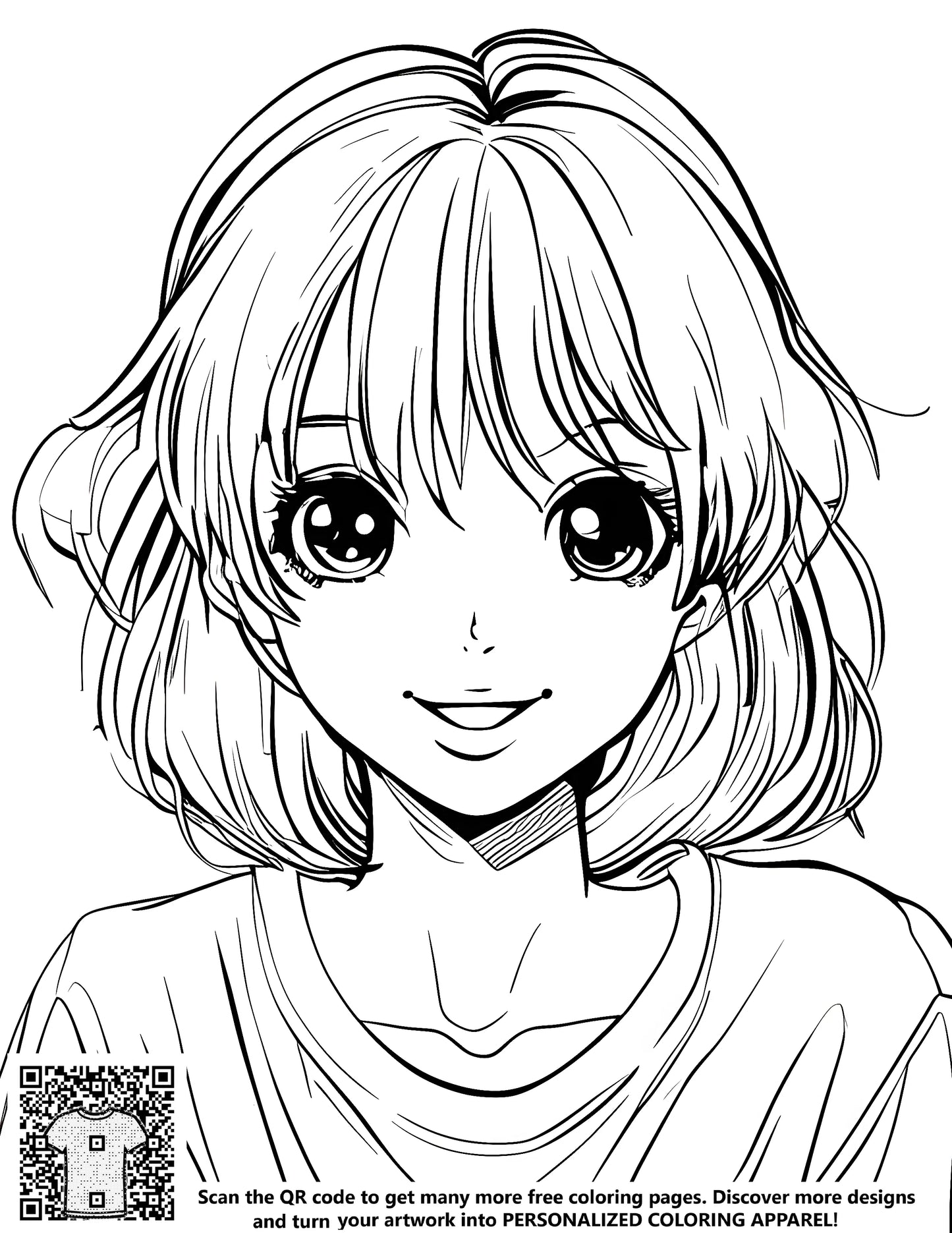 FREE Anime Girl Coloring Page - Download NOW