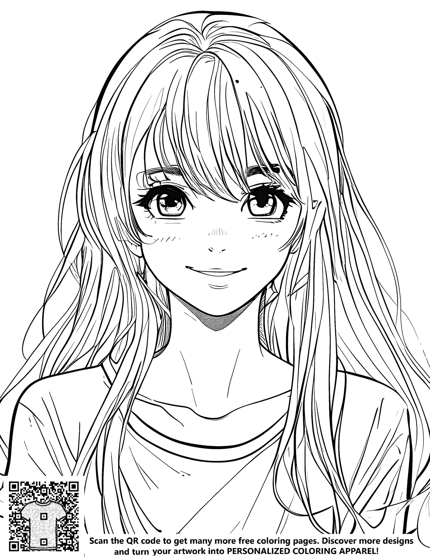 FREE Anime Girl Coloring Page - Download NOW