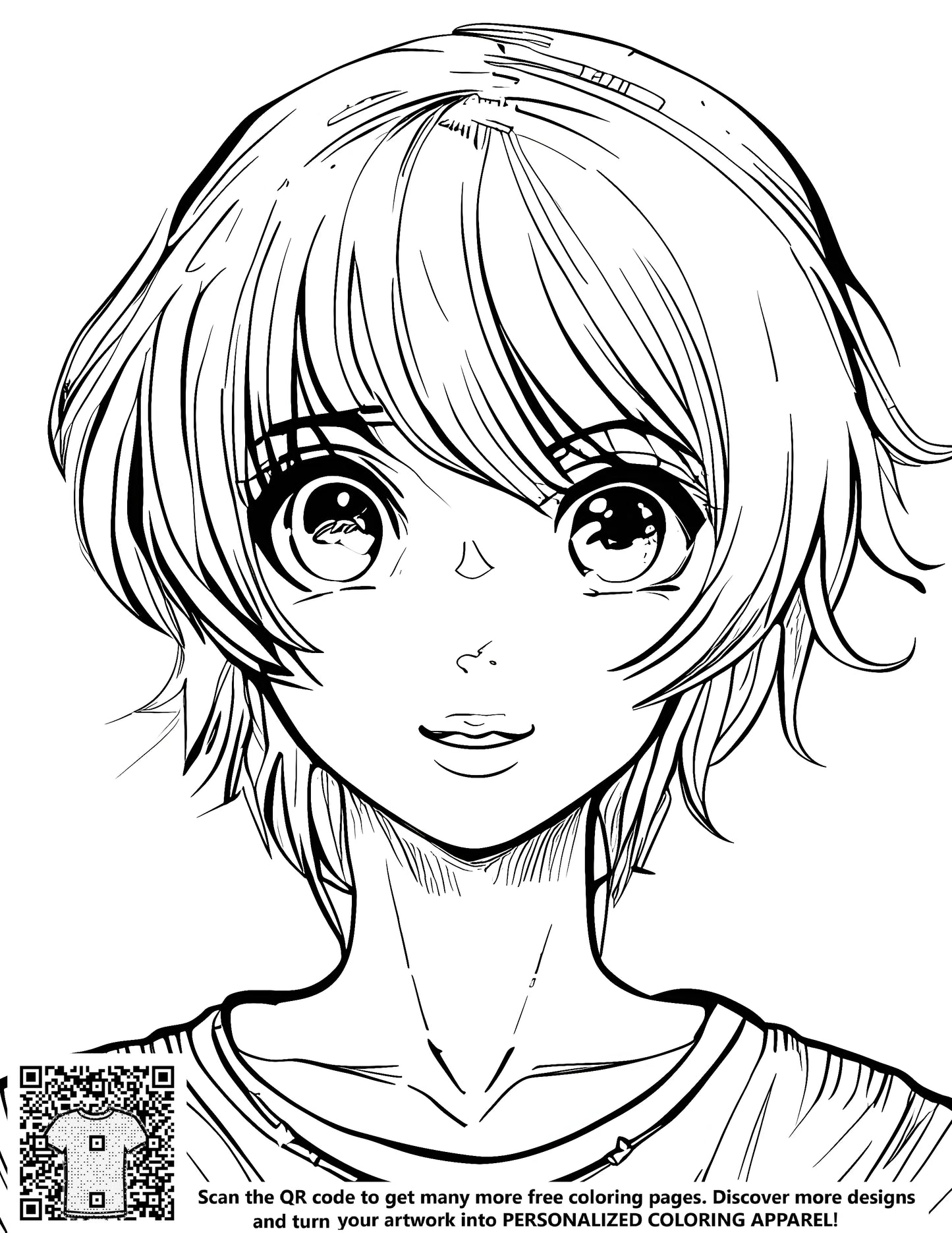 FREE Anime Girl Coloring Page - Download NOW