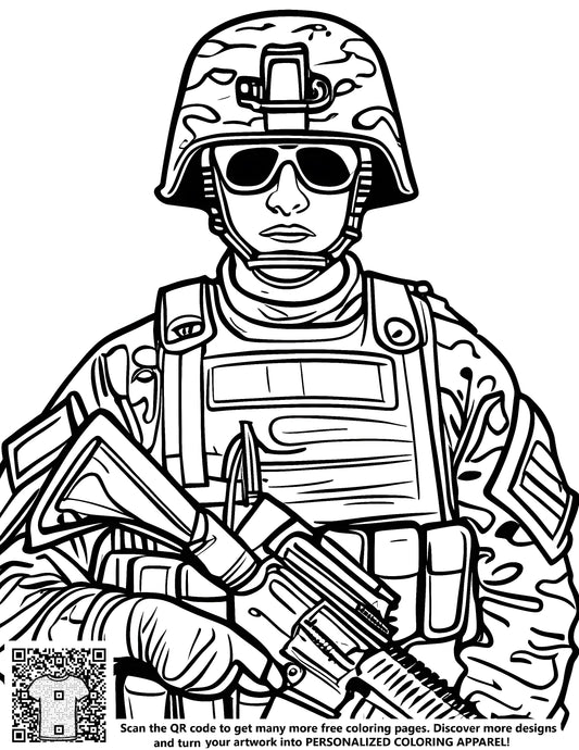 FREE Soldier Coloring Page Download NOW