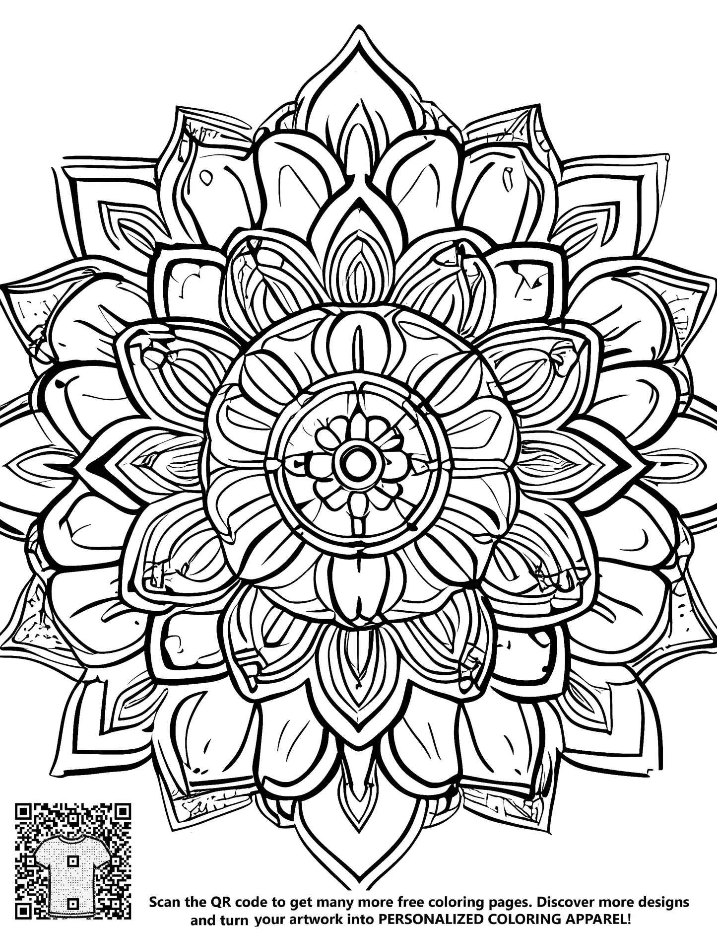 FREE Mandala Coloring Page - Intricate Floral Design Printable Download