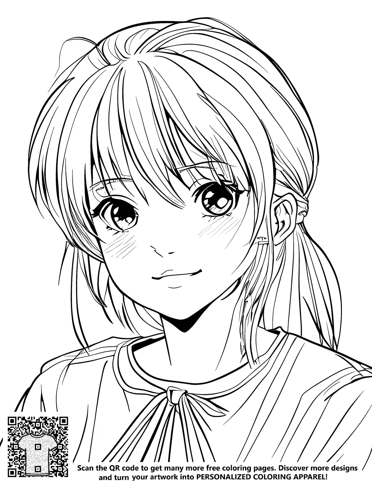 FREE Anime Girl Coloring Page - Download NOW
