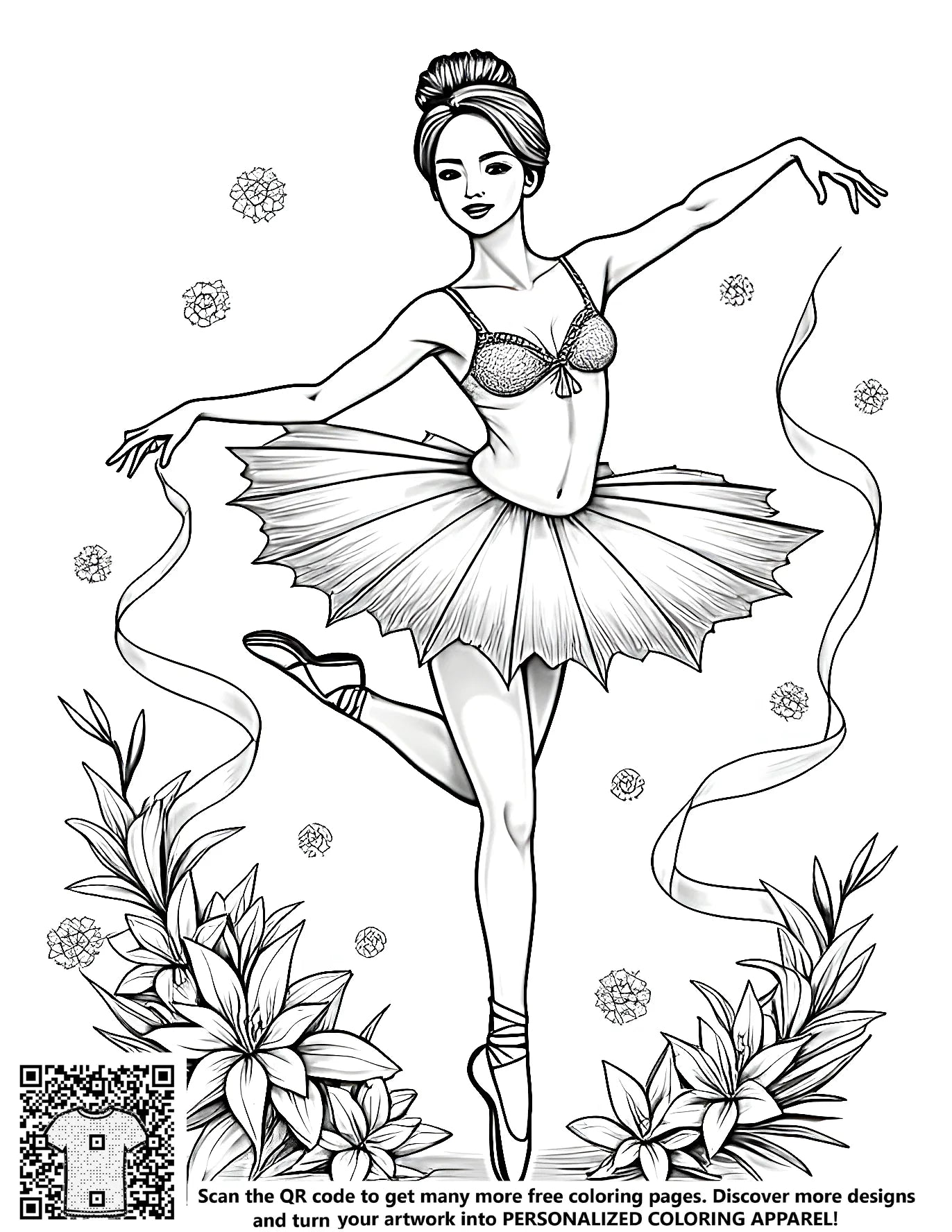 FREE Ballerina Coloring Page Download NOW