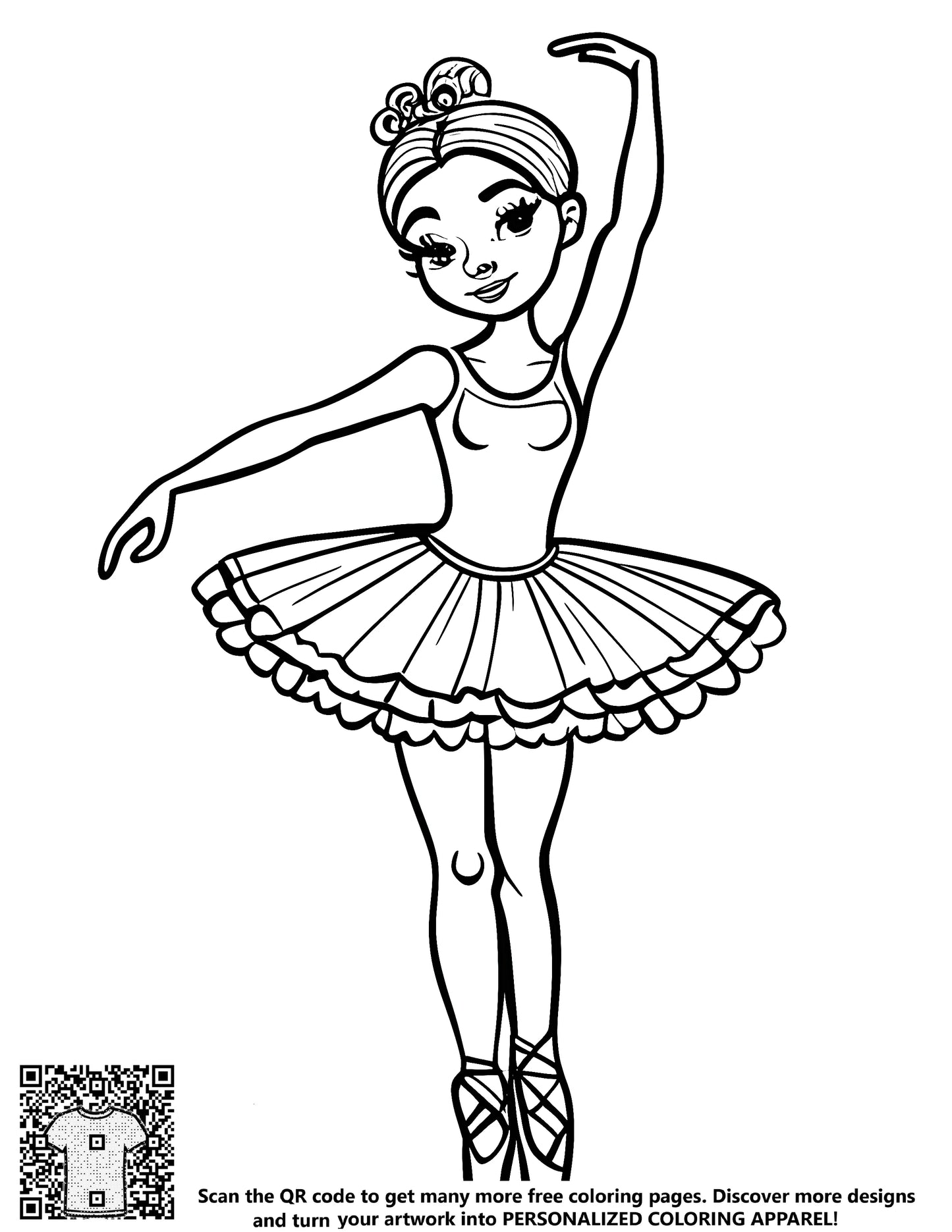 FREE Ballerina Ballet Dance Coloring Page Download