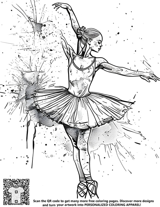 FREE Ballerina Coloring Page Download NOW