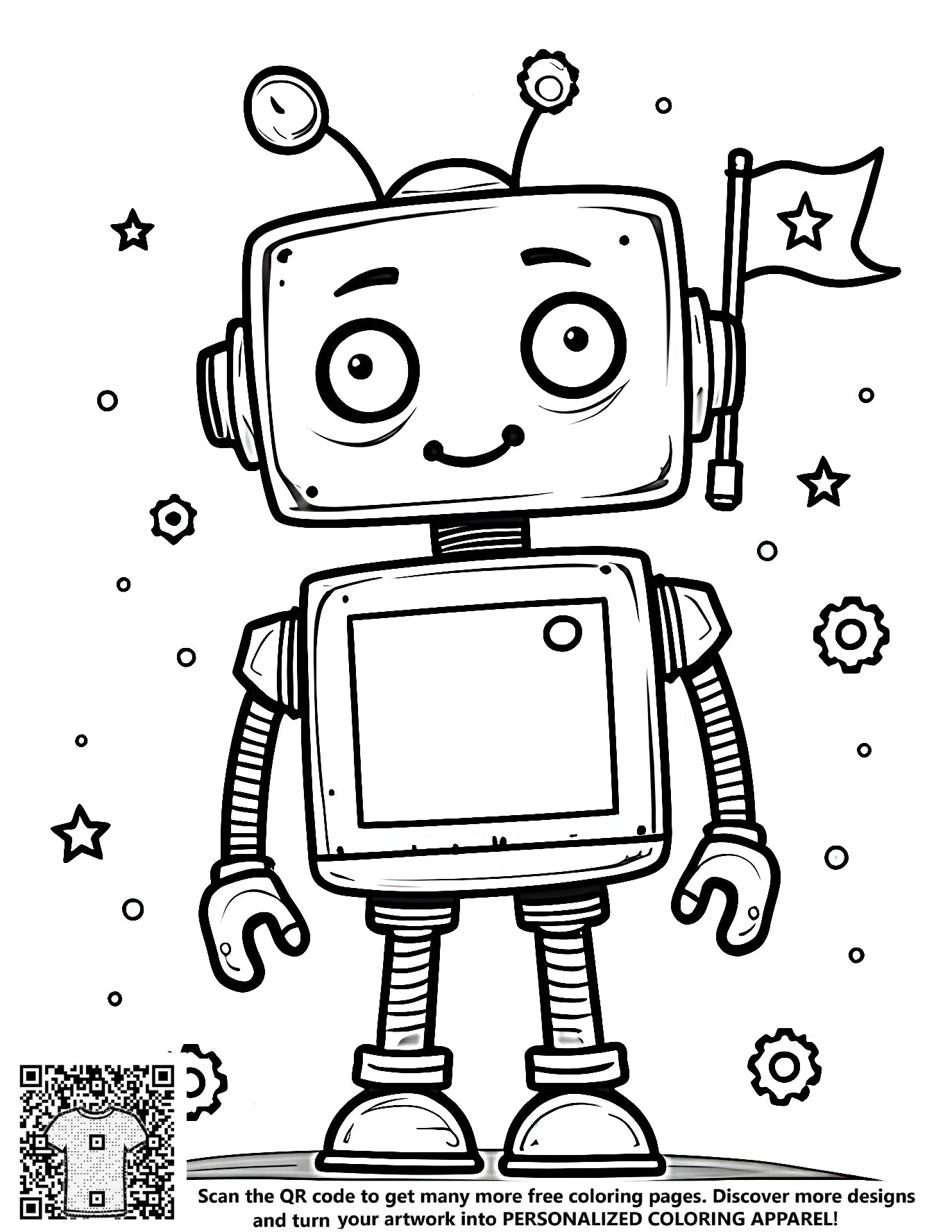 FREE Robot Coloring Page - Printable Fun for Kids Download