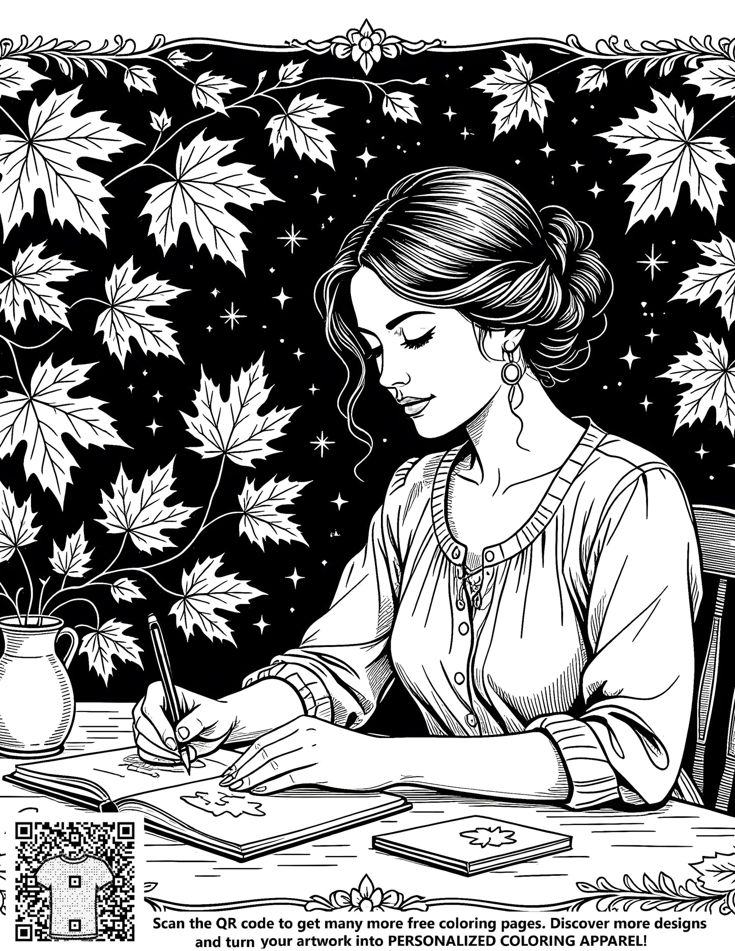 FREE Serene Woman Coloring Page Download NOW