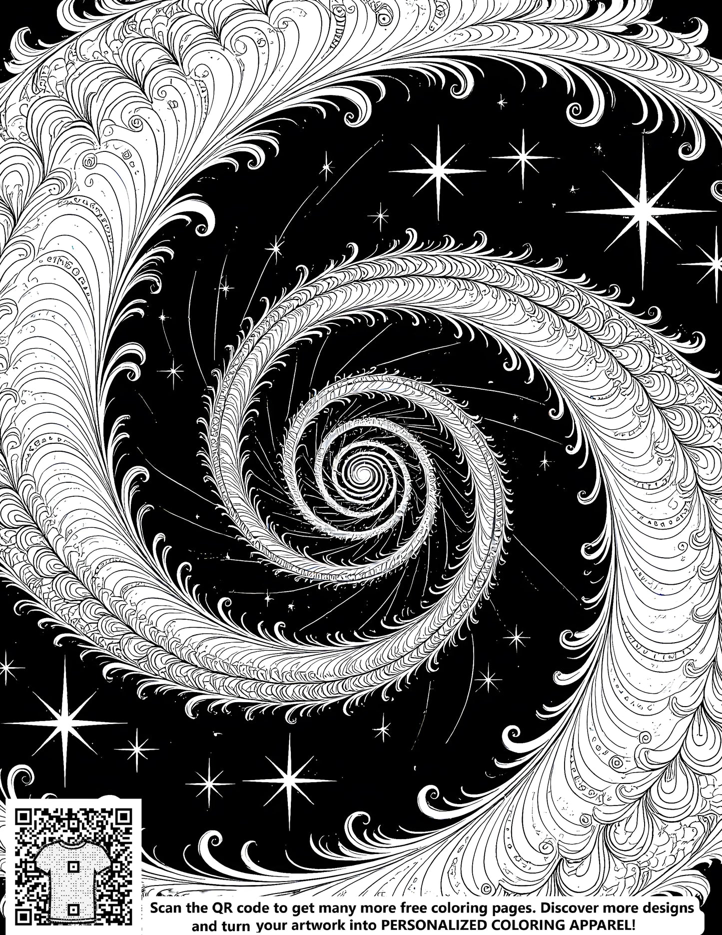 FREE Spiral Starry Night Coloring Page - Download NOW