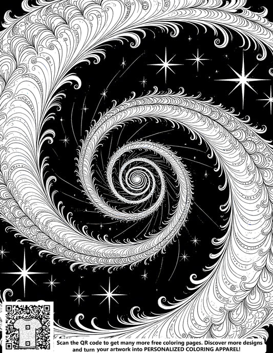 FREE Spiral Starry Night Coloring Page - Download NOW