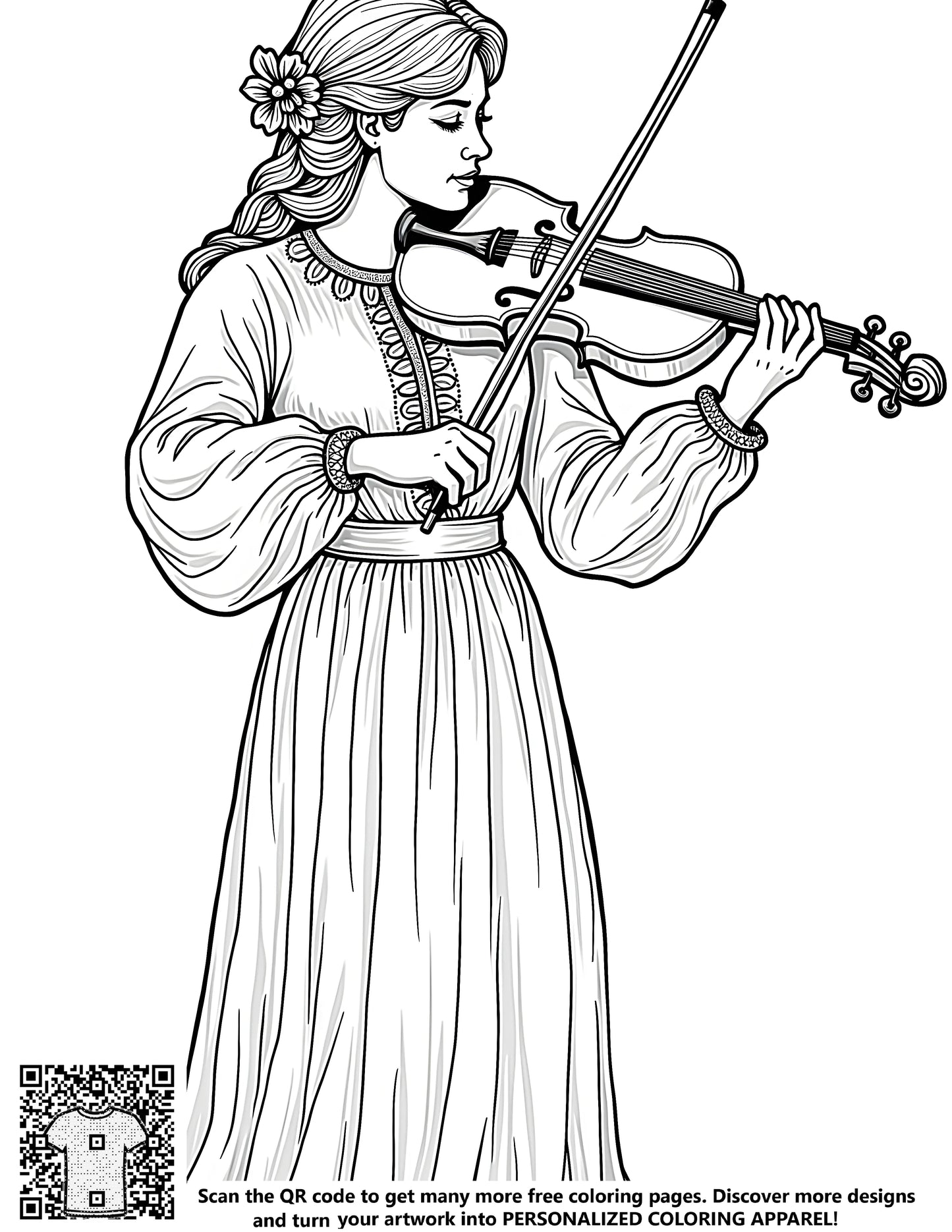FREE Violinist Coloring Page - Download NOW