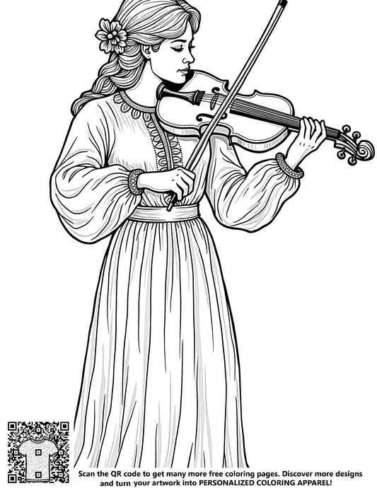 FREE Violinist Coloring Page - Download NOW