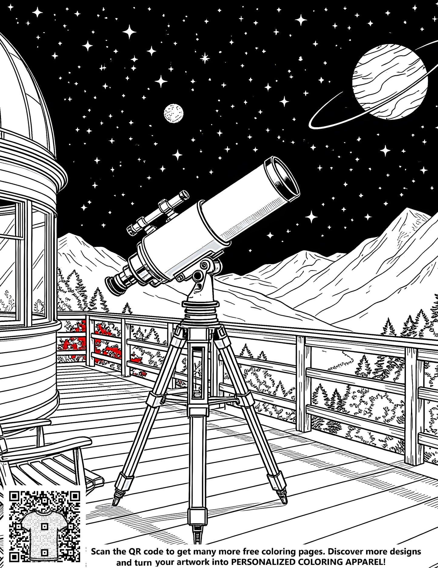 FREE Stargazing Adventure Coloring Page - Download NOW