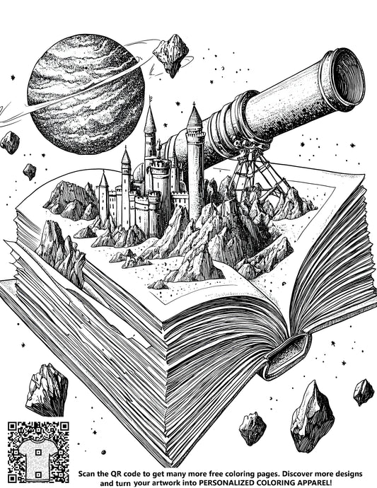 FREE Fantasy Astronomy Coloring Page - Download NOW