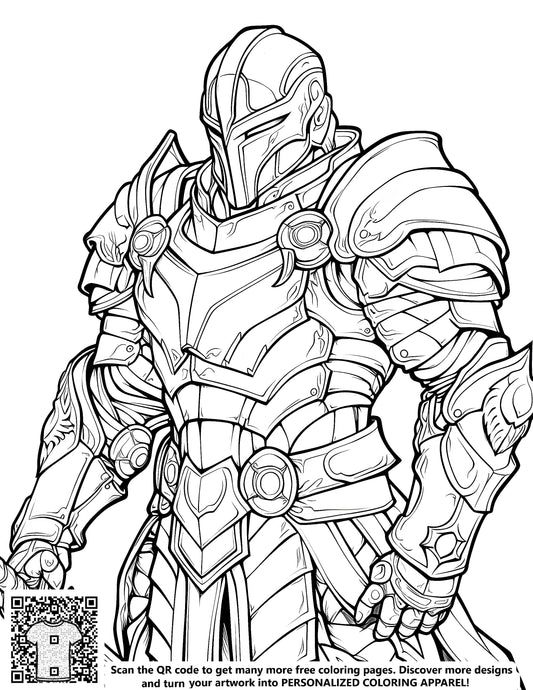 FREE Knight Coloring Page - Printable Black and White Line Art Download